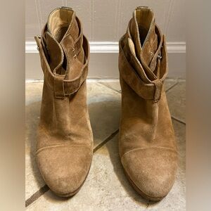 Rag & Bone Suede Harrow Boots Tan Booties Classic Mod Size 37(7)
